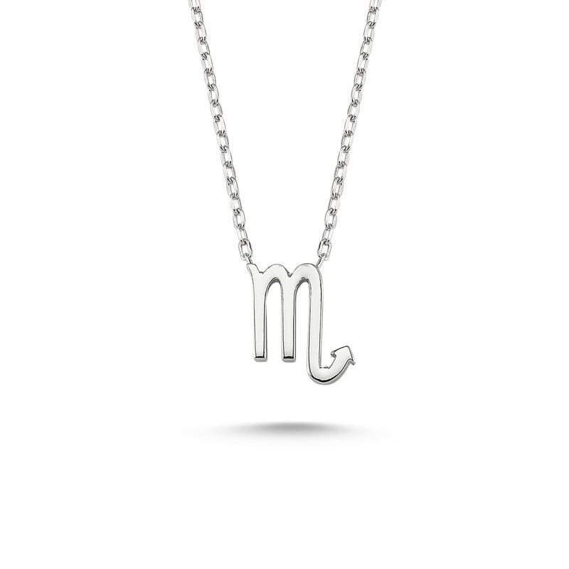 Scorpio Sign Zodiac Silver Necklace - amoriumjewelry