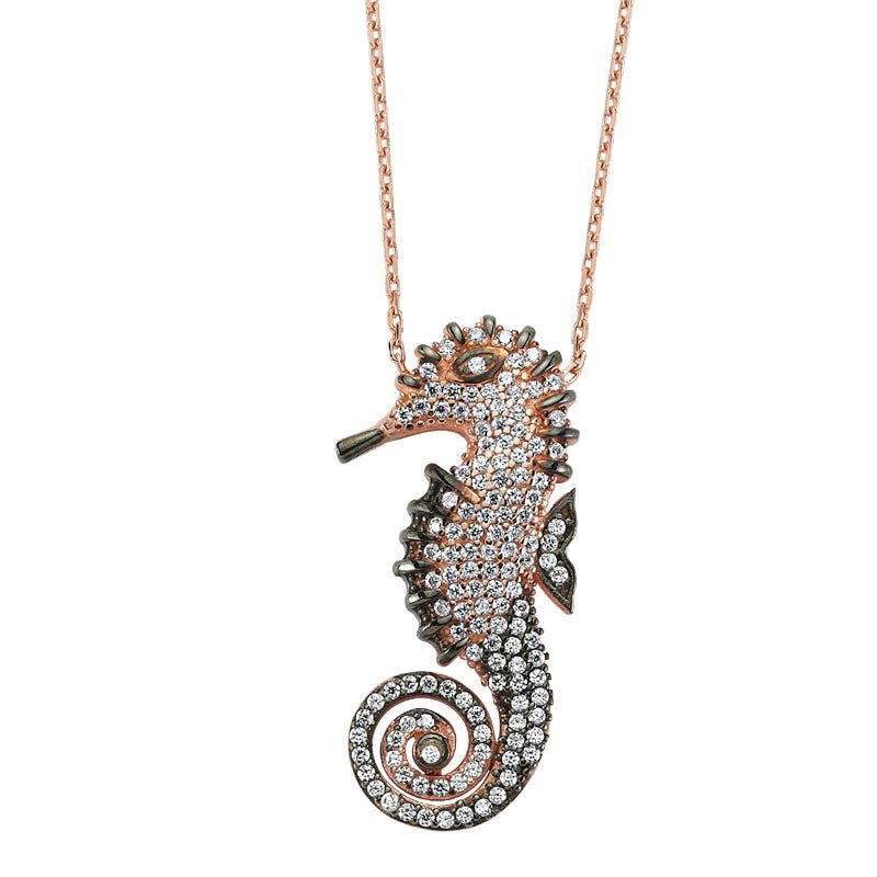 Seahorse Necklace in Rose Gold - amoriumjewelry