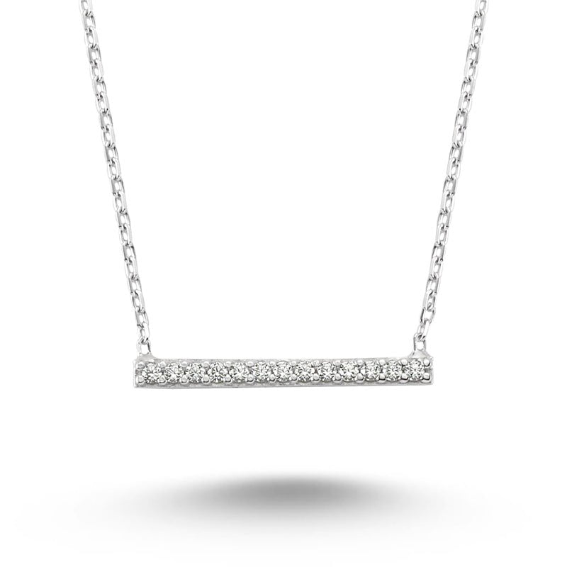 Silver Bar Pendant Necklace - amoriumjewelry