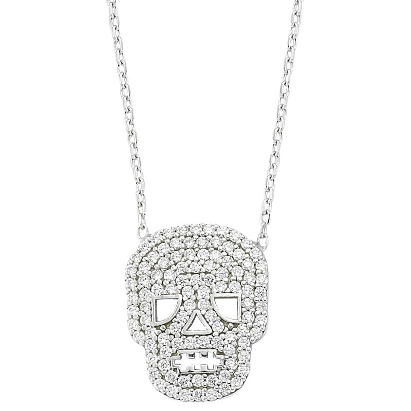 Silver Skull Necklace - amoriumjewelry
