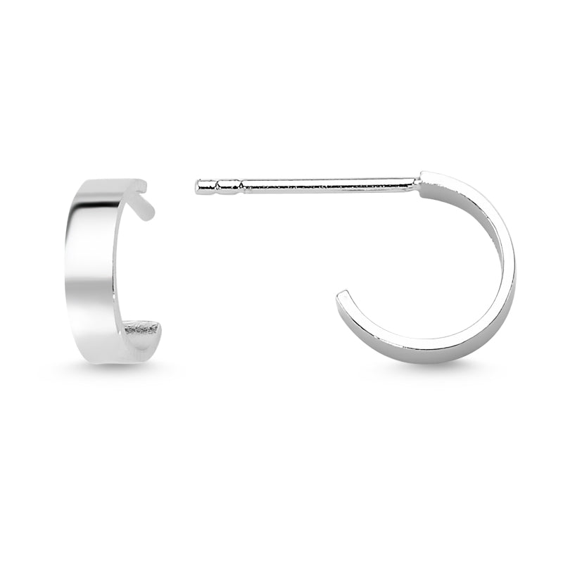 Single Hoop Earring in Silver - amoriumjewelry