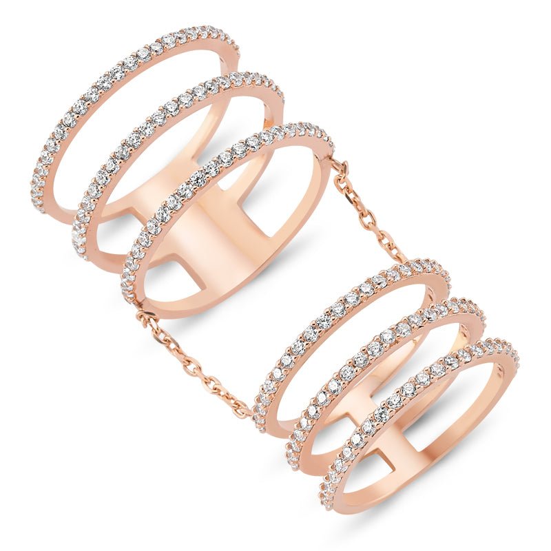 Six Lines Ring in Rose Gold - amoriumjewelry