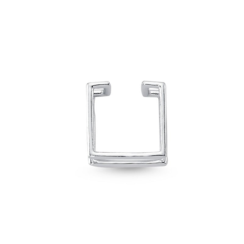 Square Cartilage Ear Cuff in Silver - amoriumjewelry