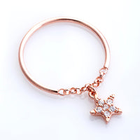 Star Chain Ring in Rose Gold - amoriumjewelry