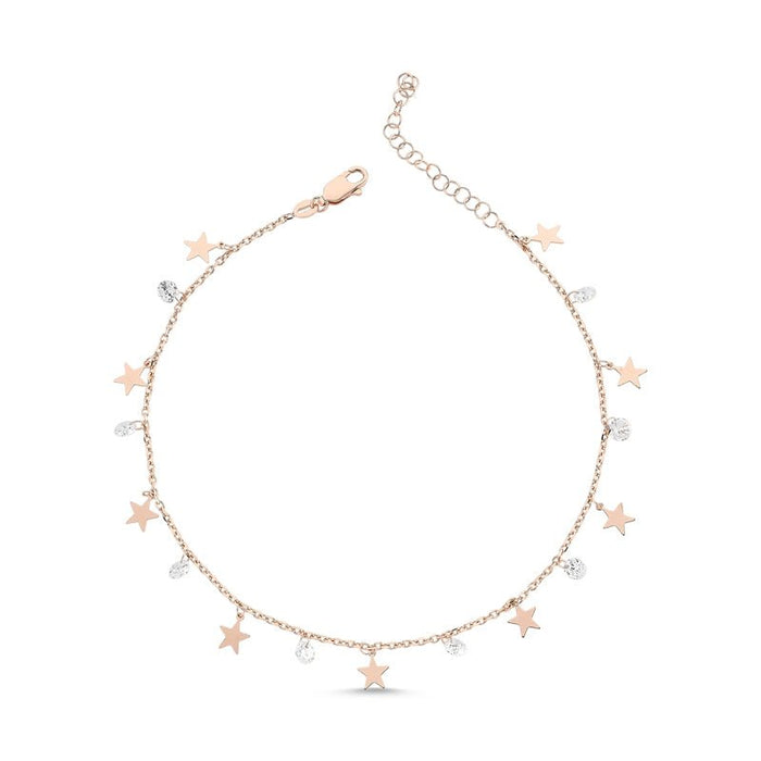 Star Dangle Anklet in rose - amoriumjewelry