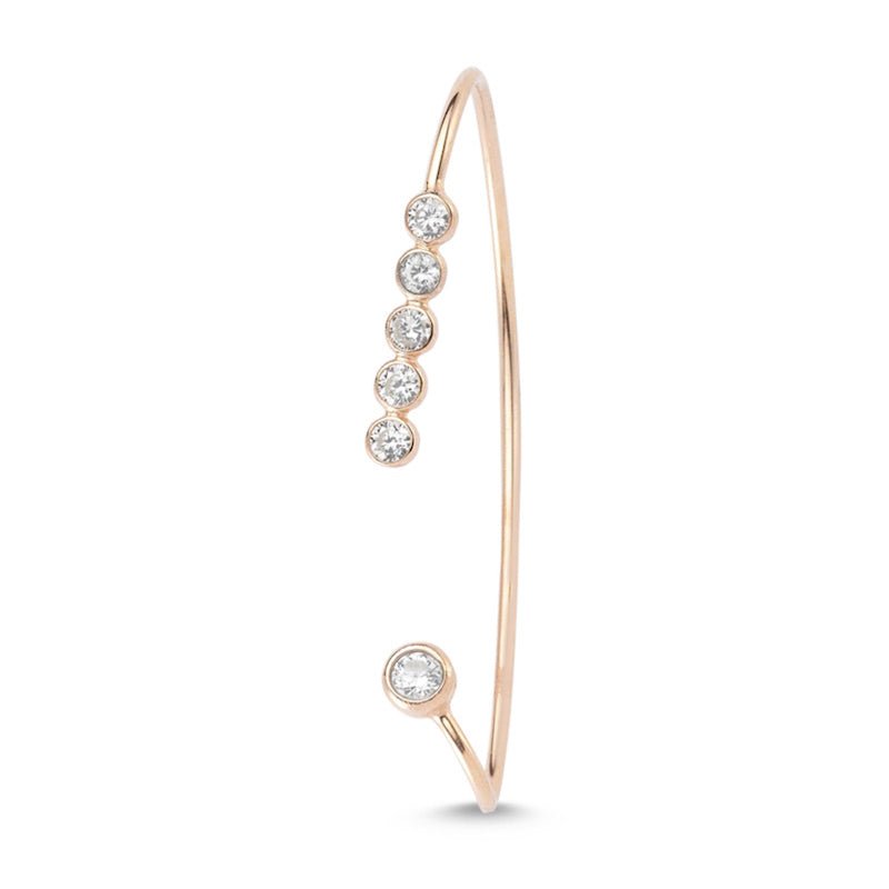 Sterling Silver Magnolia Ear Cuff in Rose Gold - amoriumjewelry