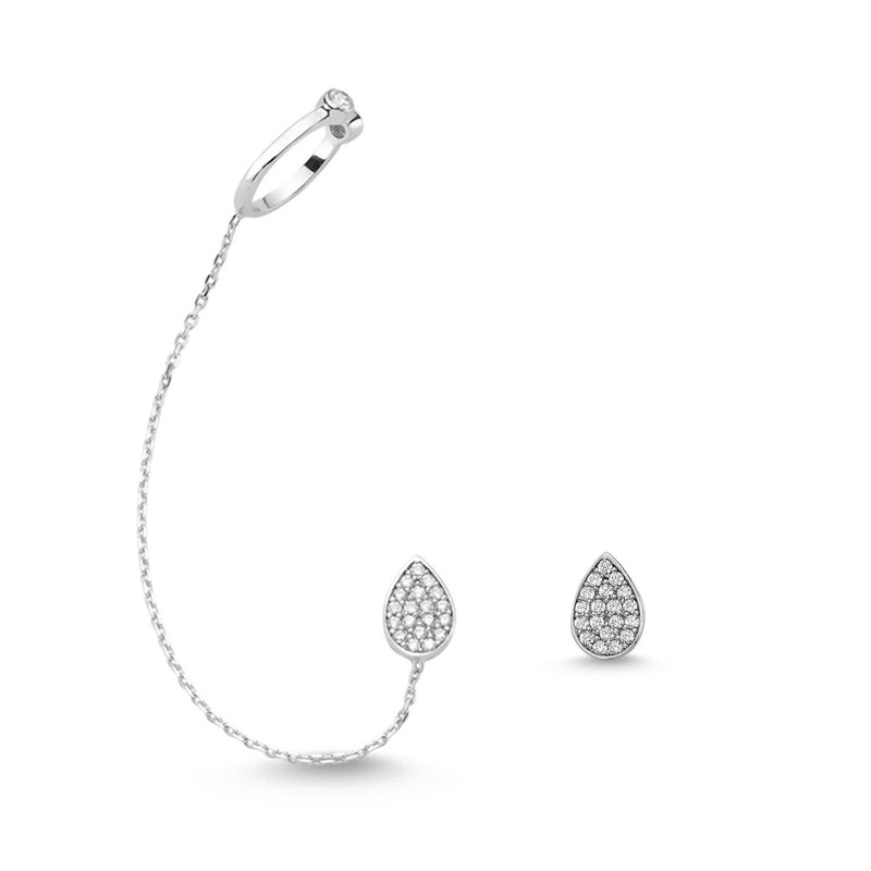 Sterling Silver Mia Ear Cuff Earrings - amoriumjewelry