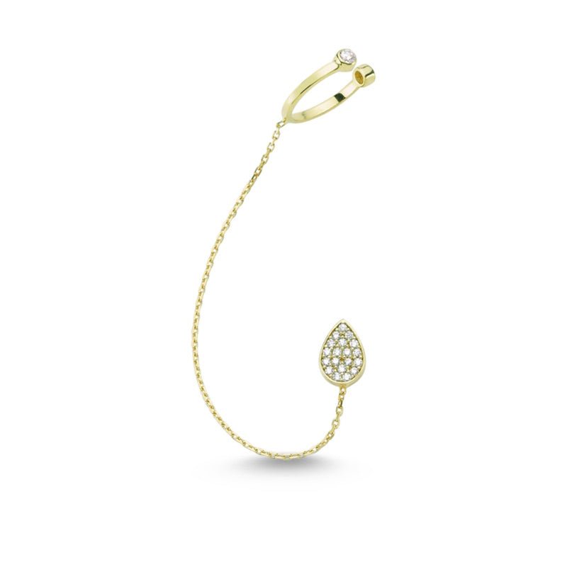 Sterling Silver Mia Ear Cuff Earrings in Gold - amoriumjewelry