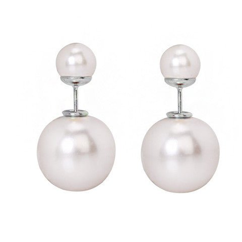 Sterling Silver Pearl Stud Earrings - amoriumjewelry