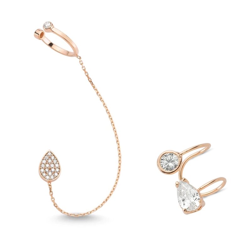 Stella Silver Threader Ear Cuffs Earrings Set - Main Image