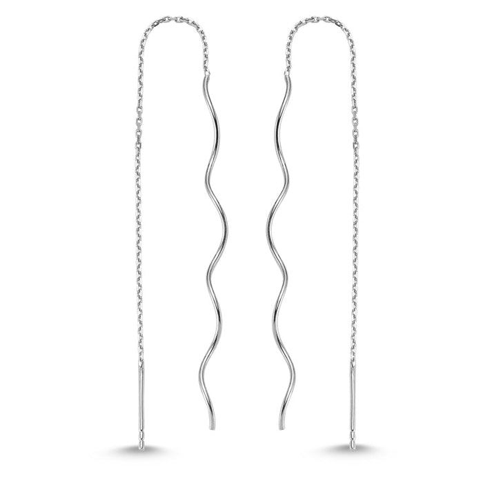 Sterling Silver Swirl Threader Earrings - amoriumjewelry