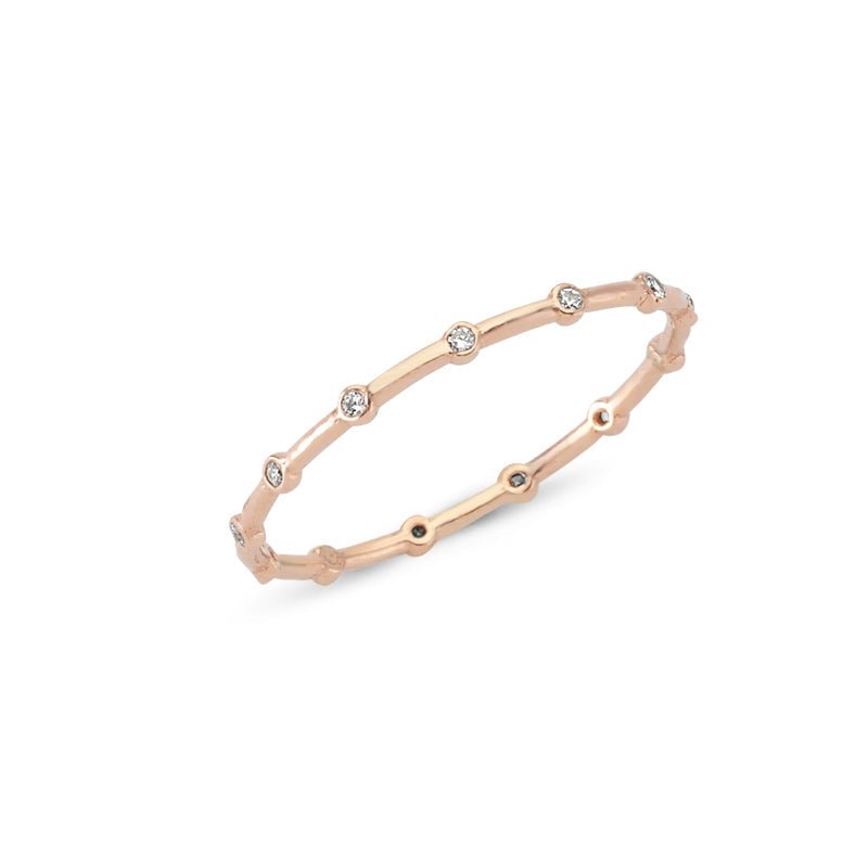 Amorium dainty stone band silver ring with CZ crystals - perfect for ring stacking