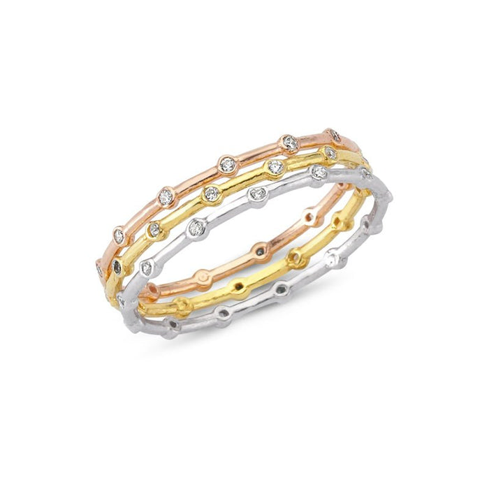 Stone Band Rings- Stack of 3 - amoriumjewelry