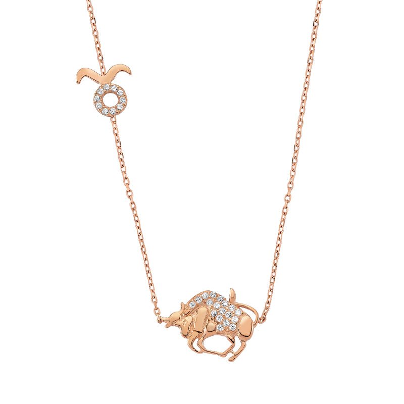 Taurus Necklace in Rose Gold - amoriumjewelry