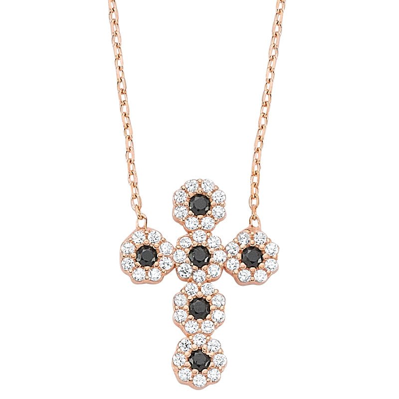 Thick Cross Necklace in Rose Gold - amoriumjewelry