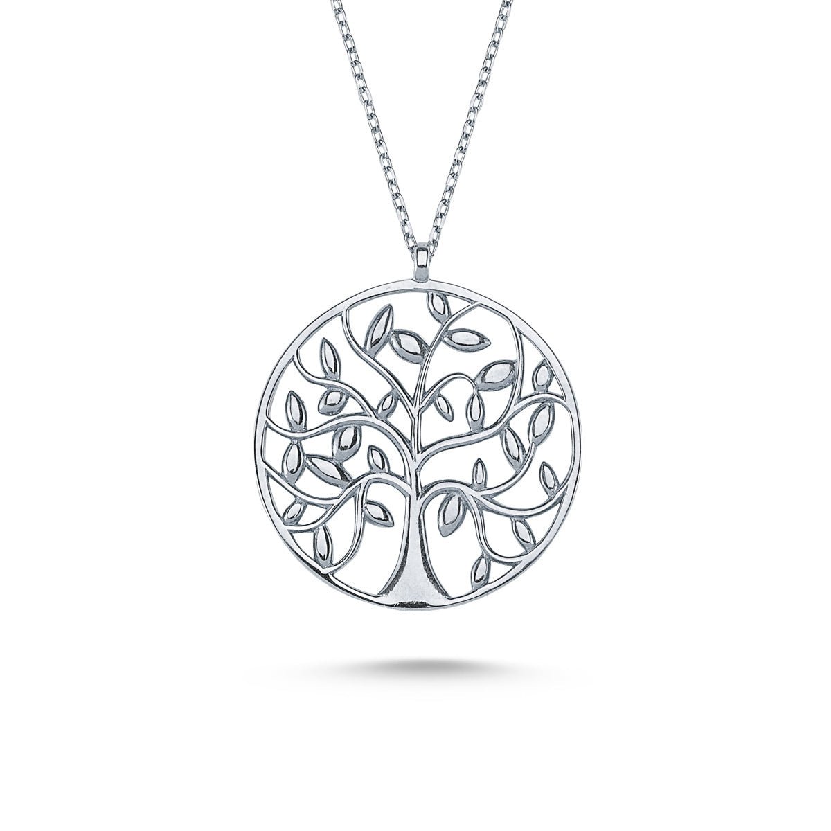 925 Sterling Silver Tree of Life Necklace, CZ Crystal Pendant