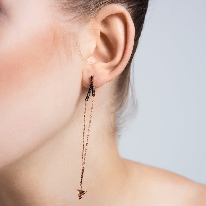 Triangle and Line Earrings - amoriumjewelry