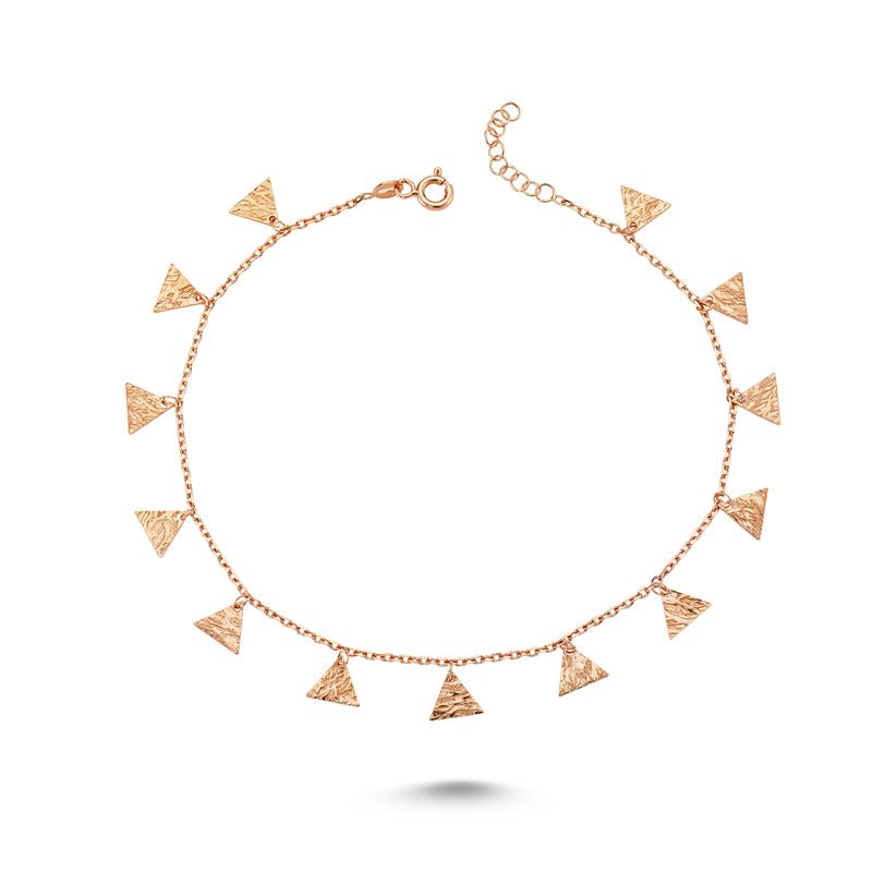 Triangle Charms Anklet in Rose - amoriumjewelry