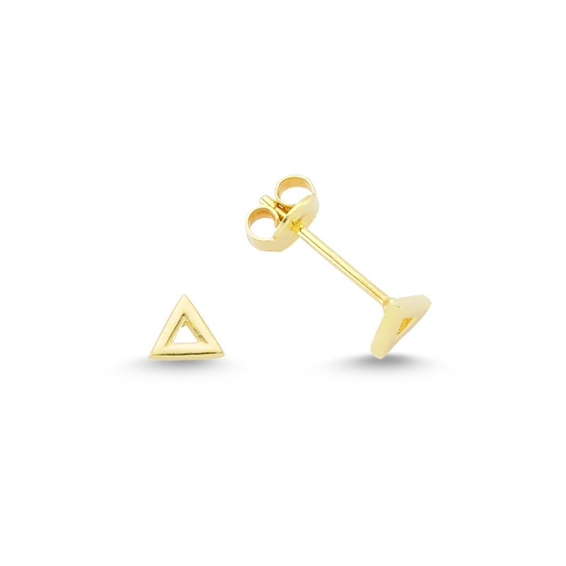 Triangle Ear Studs in Gold - amoriumjewelry