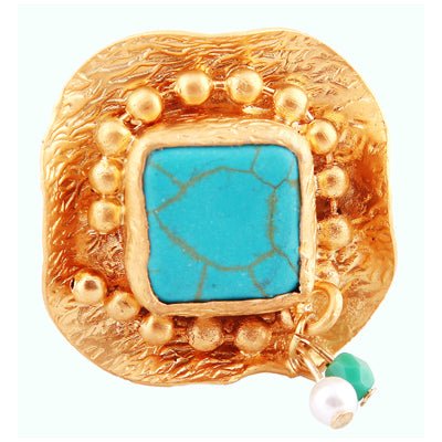 Turquoise Modern Square Ring - amoriumjewelry
