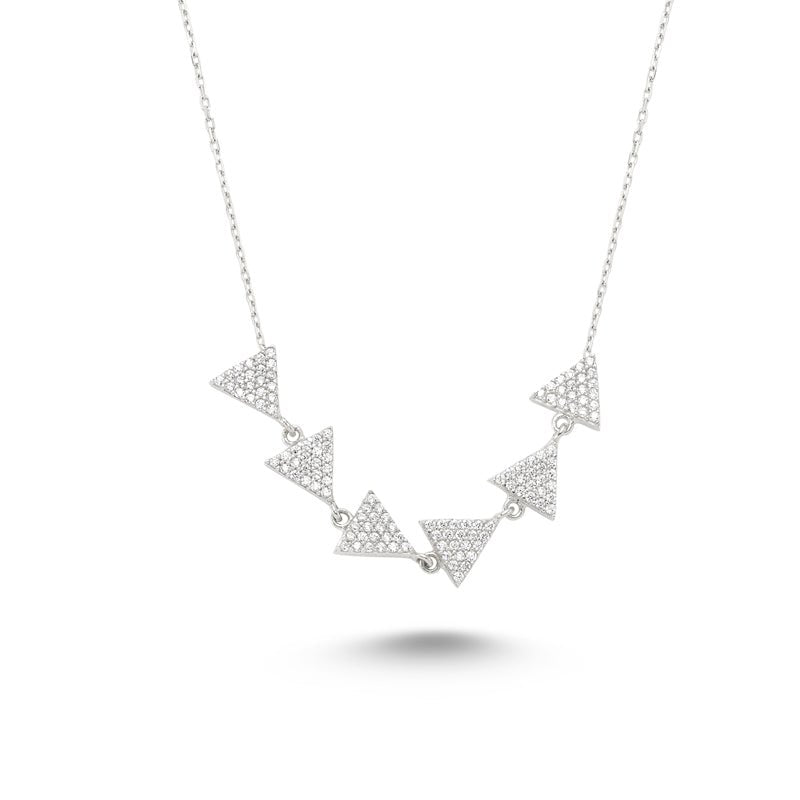 White Arrow Necklace in Silver - amoriumjewelry
