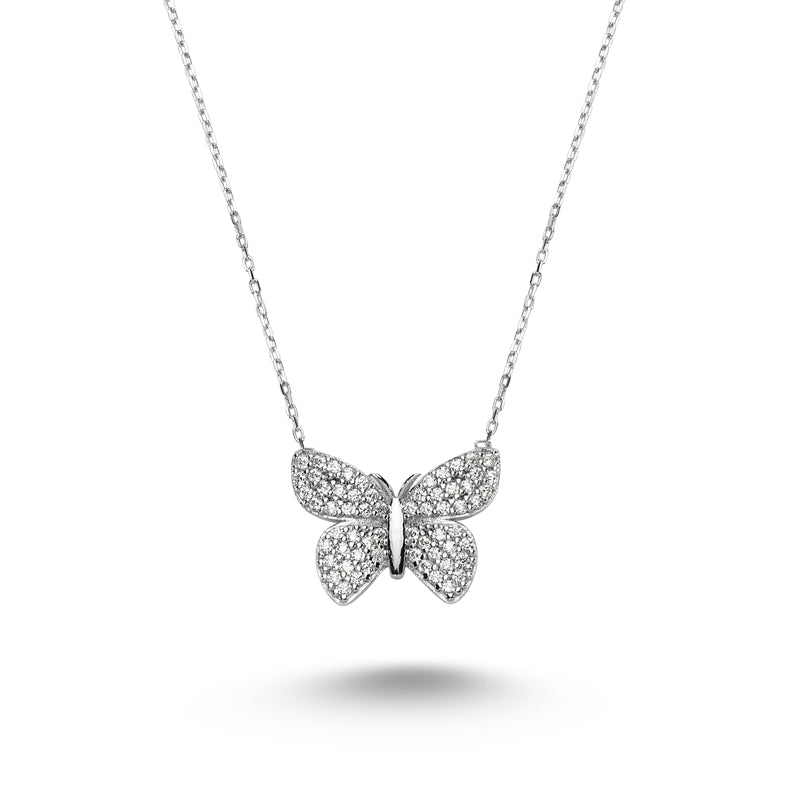 White Butterfly Necklace - amoriumjewelry