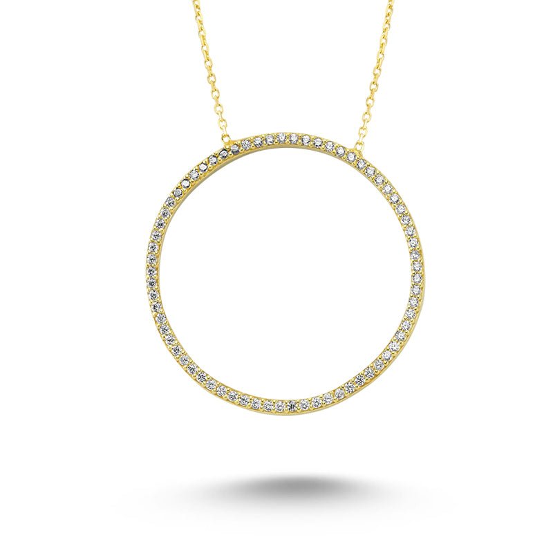 White Circle Necklace in Gold - amoriumjewelry