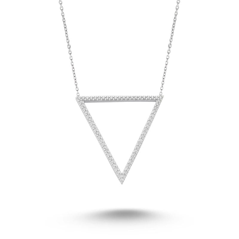 White Triangle Necklace - amoriumjewelry