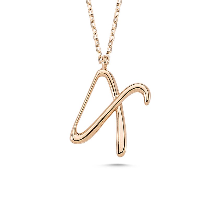 X Initial Necklace Rose Gold - amoriumjewelry