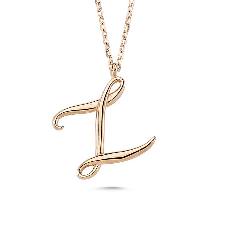 Z Initial Necklace Rose Gold - amoriumjewelry