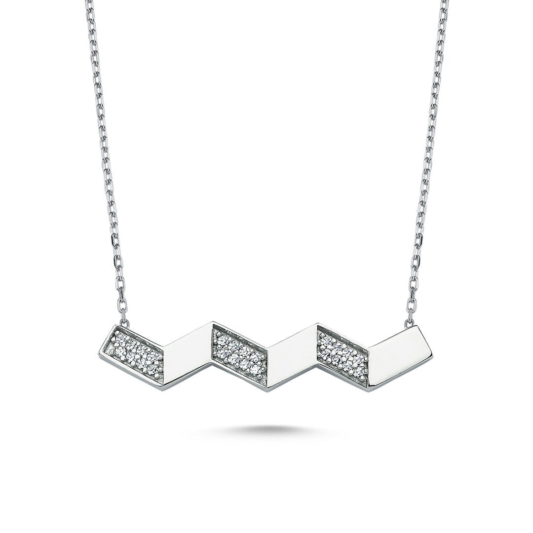 ZigZag Bar Necklace in silver - amoriumjewelry